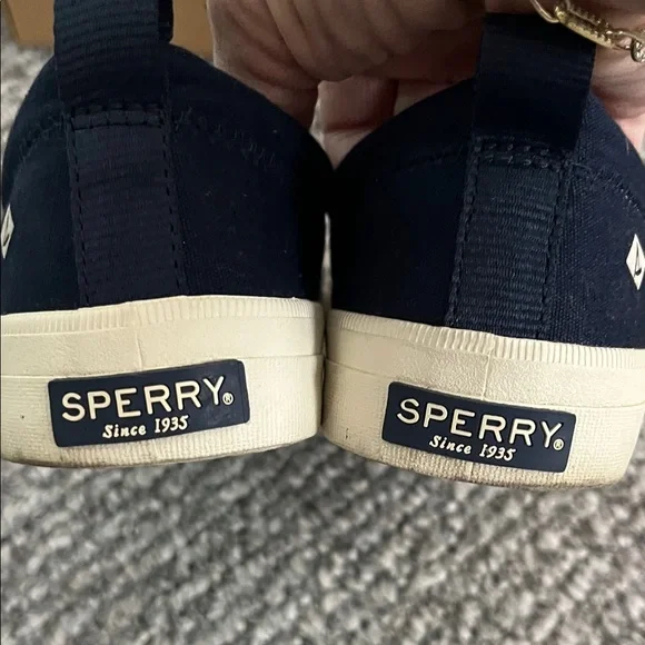 Sperry Dark Blue Shoes with Tan Laces - Picture 2 of 4